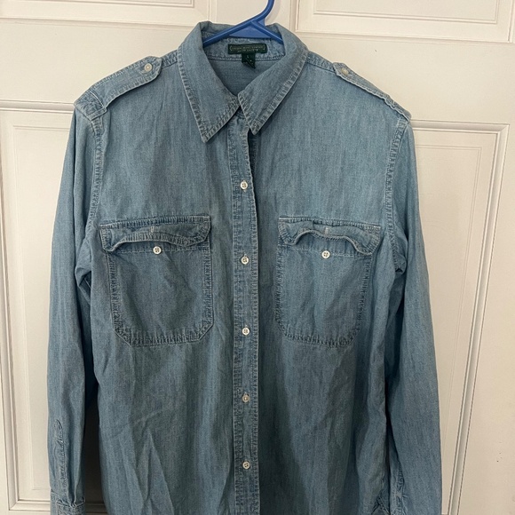 Ralph Lauren Tops - Ralph Lauren Denim Shirt Size Large